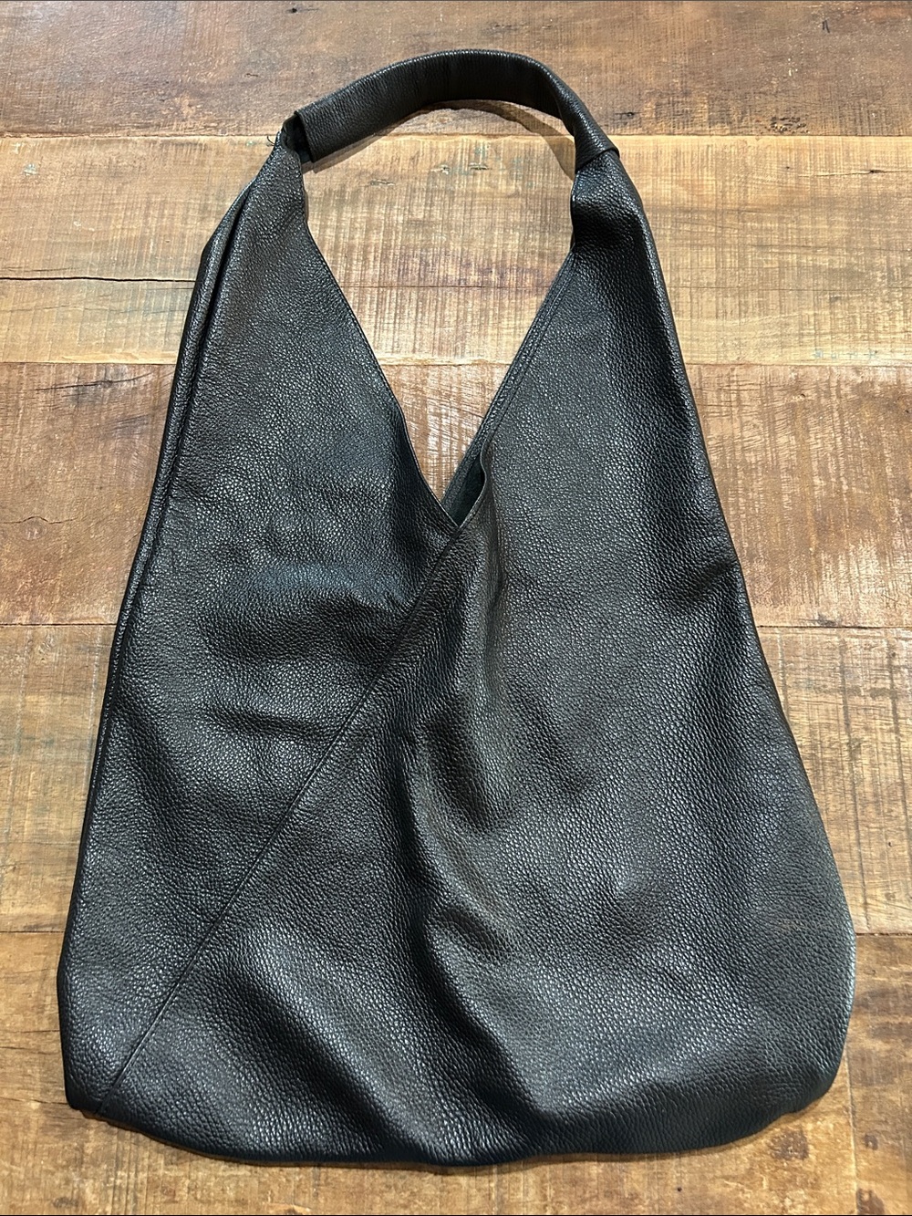 Black Leather Hobo Bag